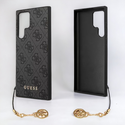 Ovitek Guess "grey charms" za Samsung Galaxy S23 Ultra (GUHCS23LGF4GGR)
