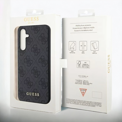 Ovitek Guess "4G Metal Gold Logo - grey" za Samsung Galaxy A14 (GUHCSA14G4GFGR)
