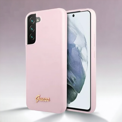 Ovitek Guess "lavender - Metal Logo" za Samsung Galaxy S22 Plus (GUHCS22MLSLMGLA) – Pastelno vijolična / TPU silikon