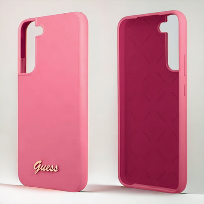 Ovitek Guess "fuchsia - Metal Logo" za Samsung Galaxy S22 Plus (GUHCS22MLSLMGFU)