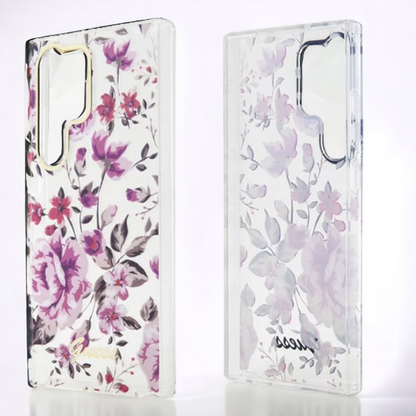 Ovitek Guess "Flower Collection - transparent" za Samsung Galaxy S23 Ultra (GUHCS23LHCFWST)