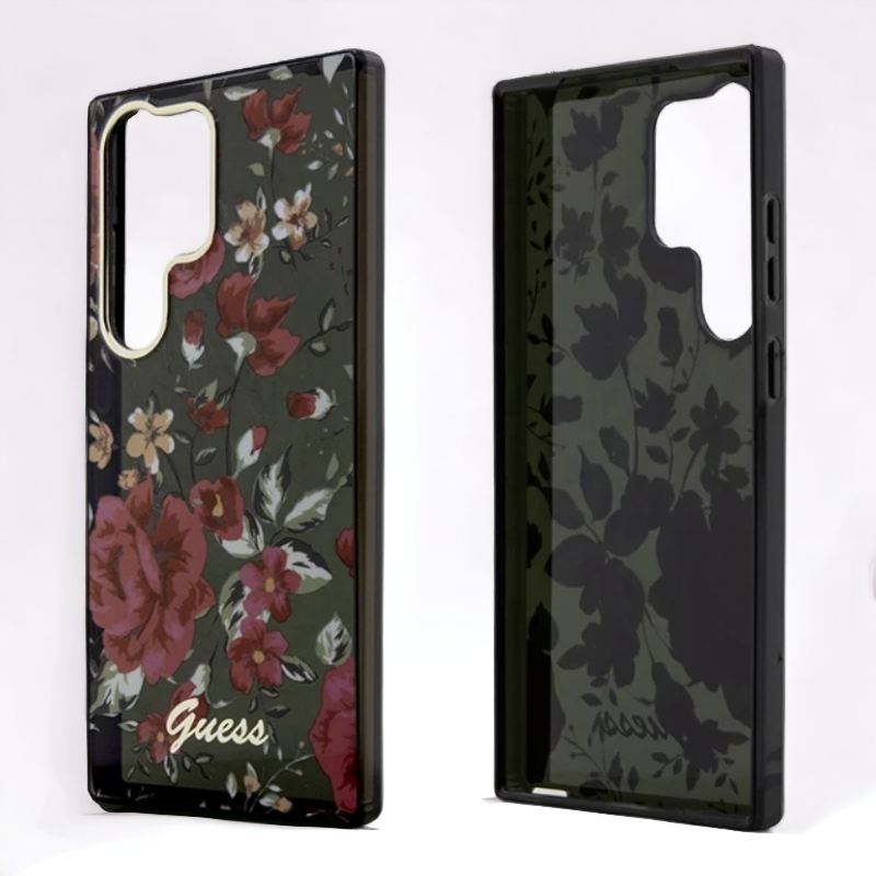 Ovitek Guess "Flower Collection - kaki" za Samsung Galaxy S23 Ultra (GUHCS23LHCFWSA)