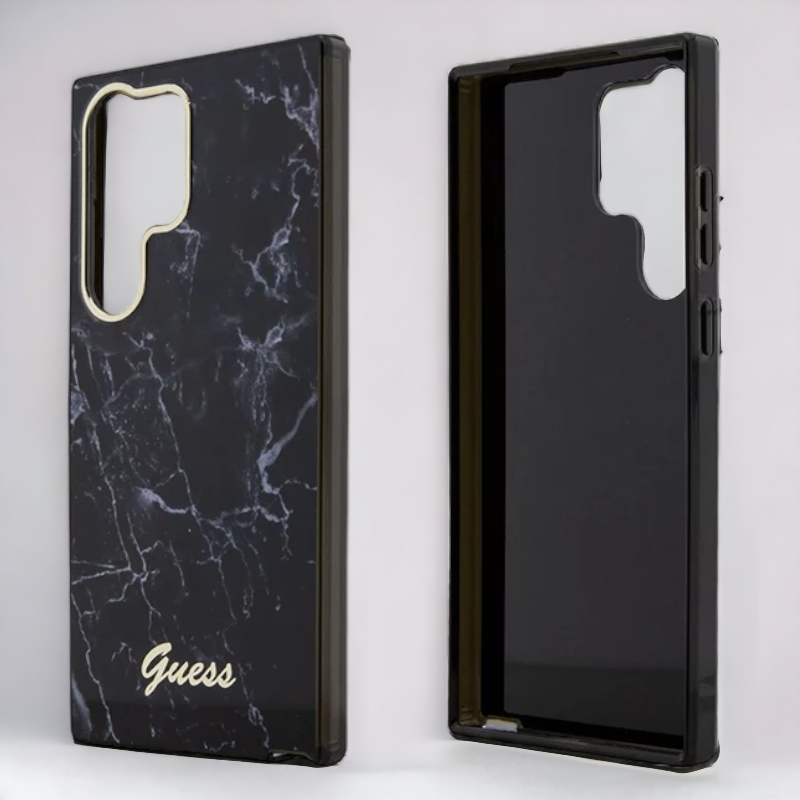 Ovitek Guess "Black marble" za Samsung Galaxy S23 Ultra (GUHCS23LPCUMAK)