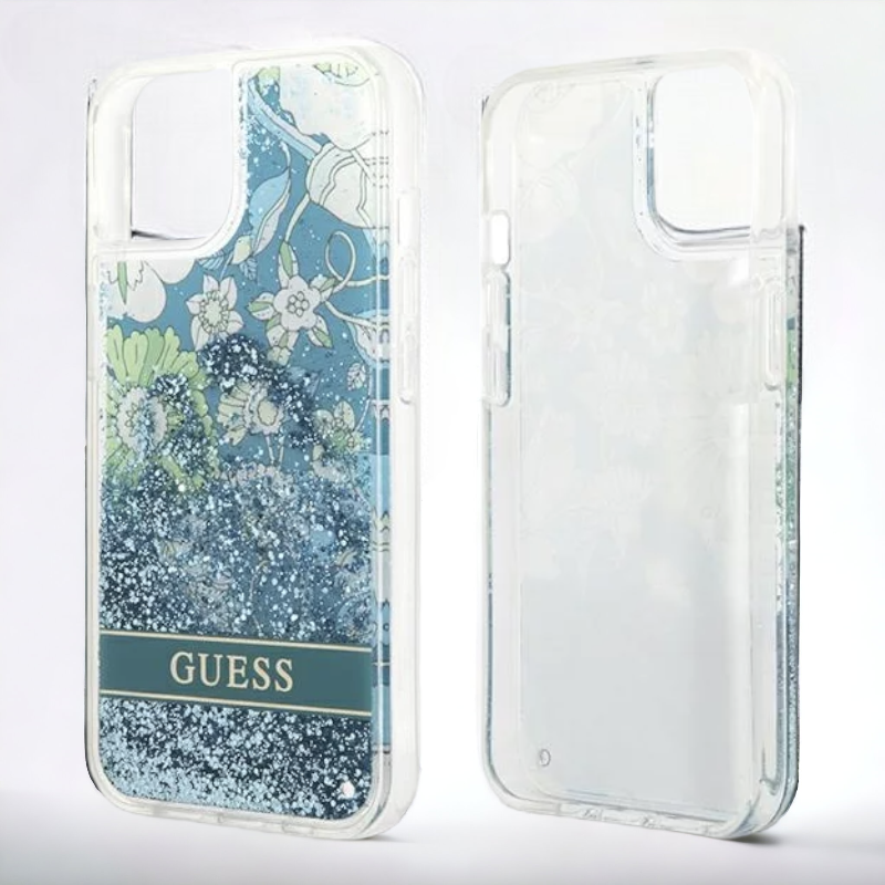 Ovitek Guess "Flower Liquid Glitter" za iPhone 13 Pro (GUHCP13LLFLSN)