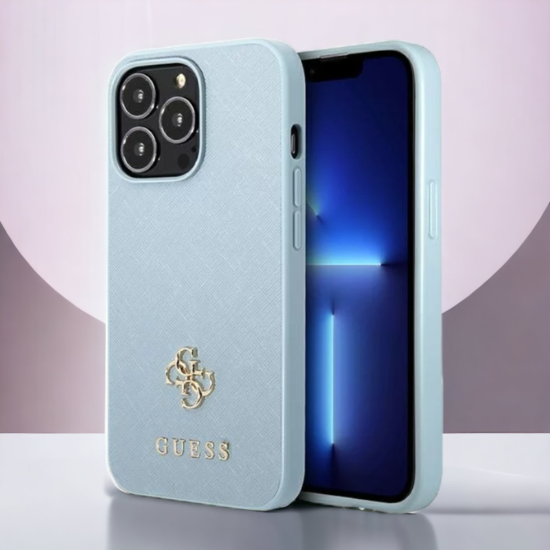 Ovitek Guess "blue mini 3D" za iPhone 13 Pro Max/12 Pro Max (GUHCP13XPS4MB) – Svetlo modra / PC + TPU silikon + Ekološko