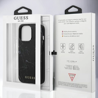Ovitek Guess "Black marble" za iPhone 13 Pro Max/12 Pro Max (GUHCP13XPCUMABK)