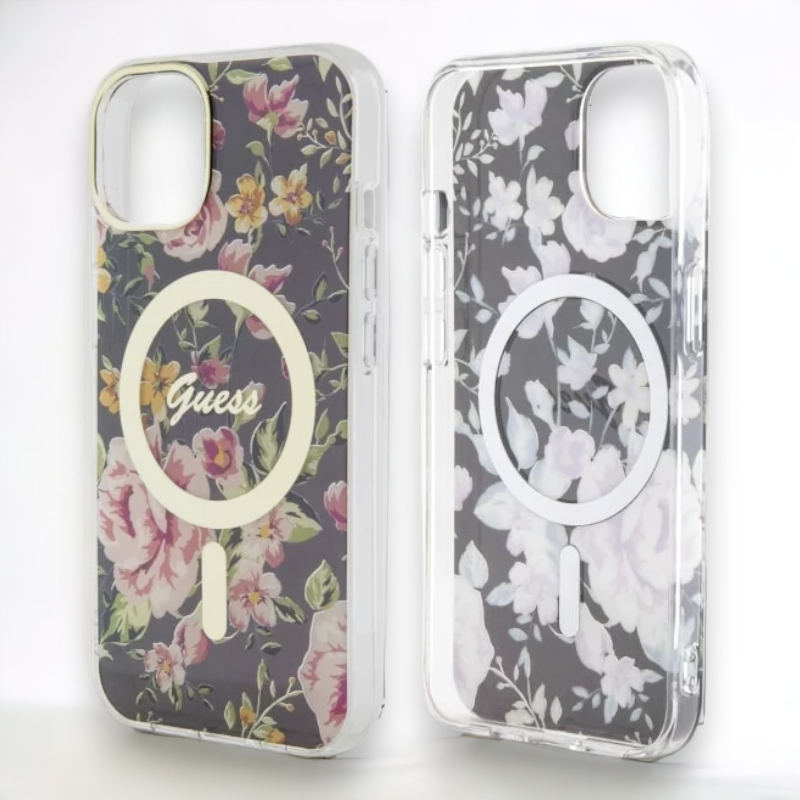 Ovitek Guess "Flower" za iPhone 14 Pro s tehologijo MagSafe (GUHMP14LHCFWSK)