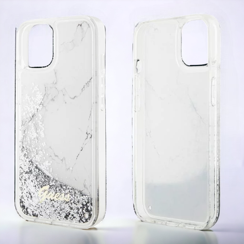 Ovitek Guess "Liquid Glitter Marble" za iPhone 14 Pro (GUHCP14LLCSGSGH)