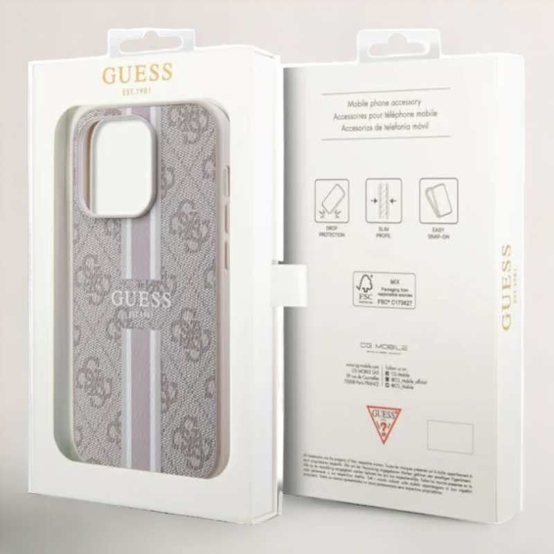 Ovitek Guess "Printed Stripes" za iPhone 14 Pro Max s tehnologijo MagSafe (GUHMP14XP4RPSP)