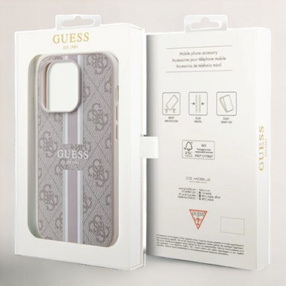 Ovitek Guess "Printed Stripes" za iPhone 14 Pro Max s tehnologijo MagSafe (GUHMP14XP4RPSP)