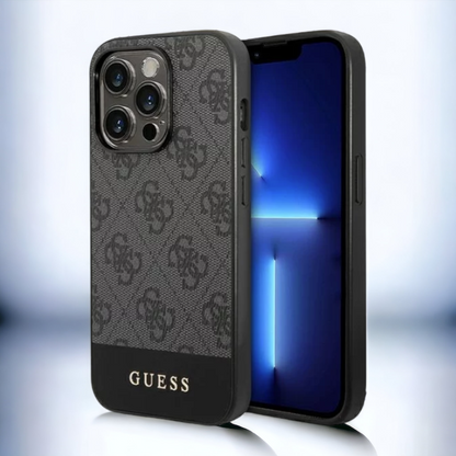 Ovitek Guess "grey stripe" za iPhone 14 Pro Max (GUHCP14XG4GLGR) – Siva / PC + TPU silikon