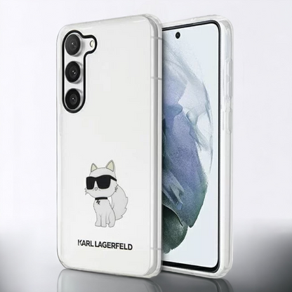 Silikonski ovitek Karl Lagerfeld "Ikonik Choupette" za Samsung Galaxy S23 (KLHCS23SHNCHTCT) – Prozorna / TPU silikon