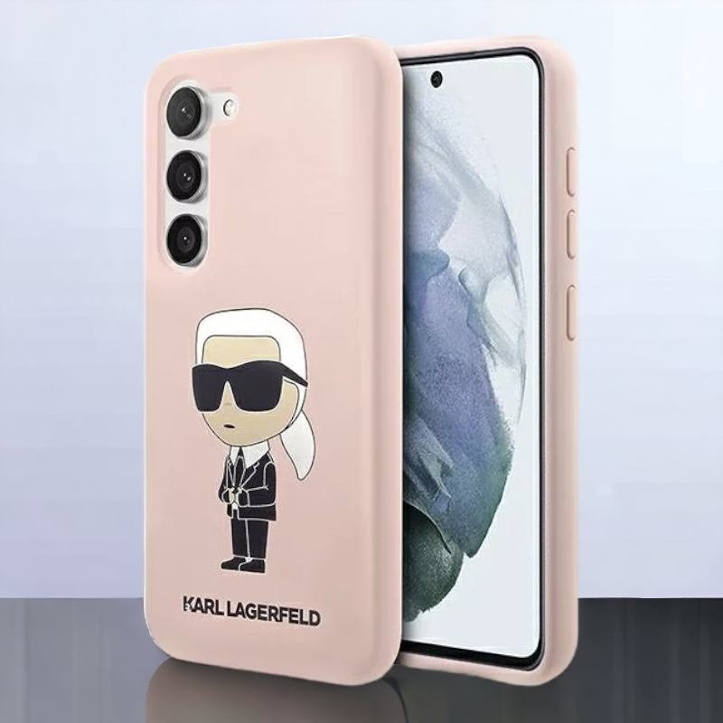 Silikonski ovitek Karl Lagerfeld "Ikonik Karl - pink" za Samsung Galaxy S23 (KLHCS23SSNIKBCP) – Svetlo roza / TPU siliko