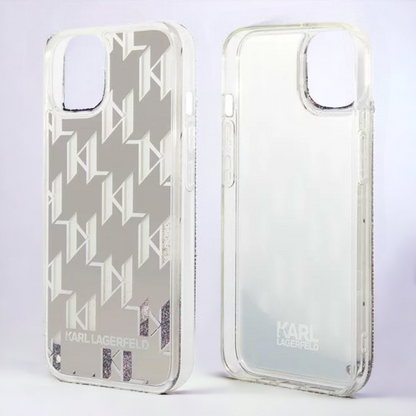 Ovitek Karl Lagerfeld "Liquid Glitter Monogram" za iPhone 13/14/15 (KLHCP14SLMNMS)