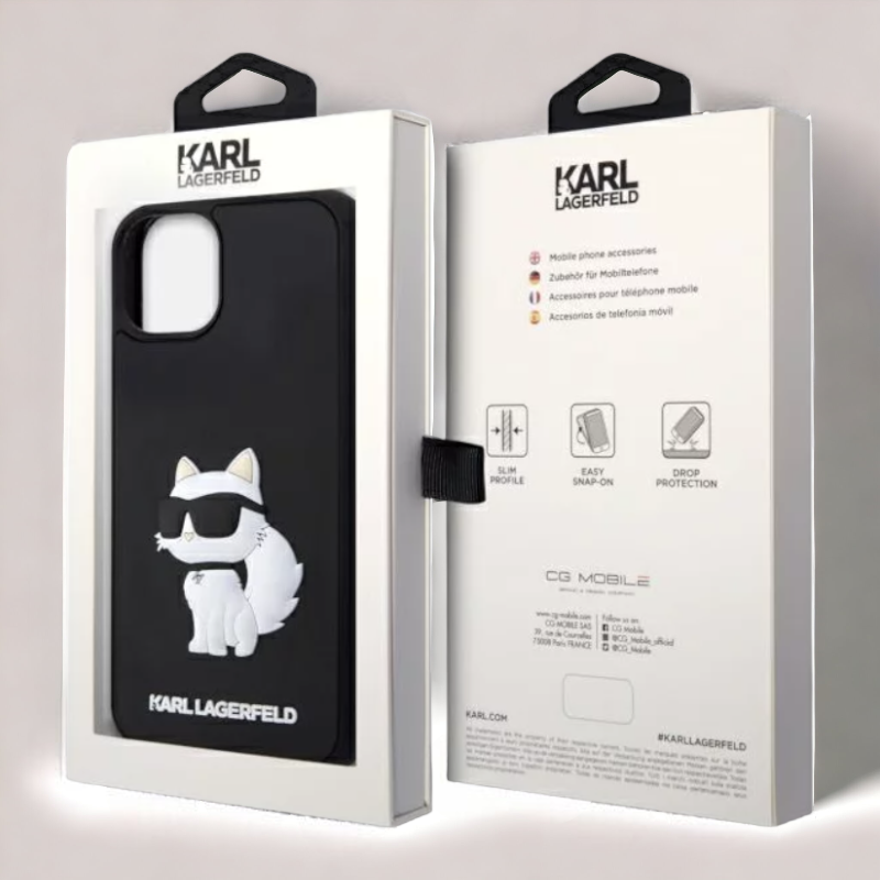 Silikonski ovitek Karl Lagerfeld " Rubber Choupette 3D" za iPhone 14 (KLHCP14S3DRKHNK)