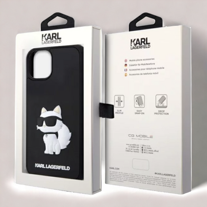 Silikonski ovitek Karl Lagerfeld " Rubber Choupette 3D" za iPhone 14 Pro Max (KLHCP14X3DRKHNK)