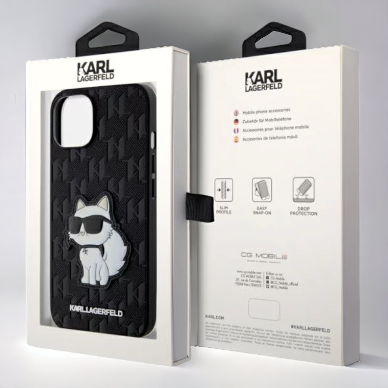 Ovitek Karl Lagerfeld " Saffiano Monogram Choupette " za iPhone 13/14/15 (KLHCP14SSAKHPCK)