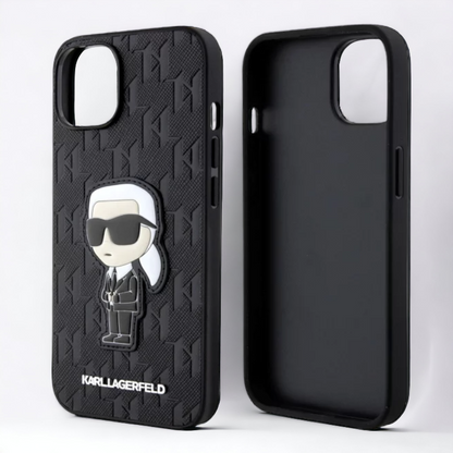Ovitek Karl Lagerfeld " Saffiano Monogram Karl " za iPhone 13/14/15 (KLHCP14SSAKHPKK)