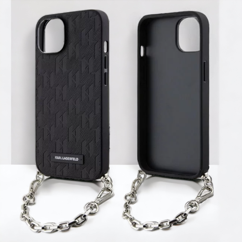 Ovitek Karl Lagerfeld "Saffiano Monogram Chain" za iPhone 14 (KLHCP14SSACKLHPK)