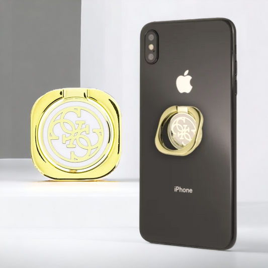 Držalo za telefon znamke Guess "Gold & white 4G" (GURSEQGWH) – Bela