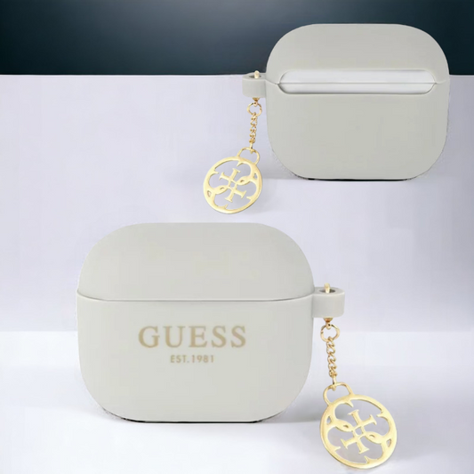 Original Guess etui "Silicone Charm 4G" za slušalke AirPods 3 (GUA3LSC4EG) – Bela