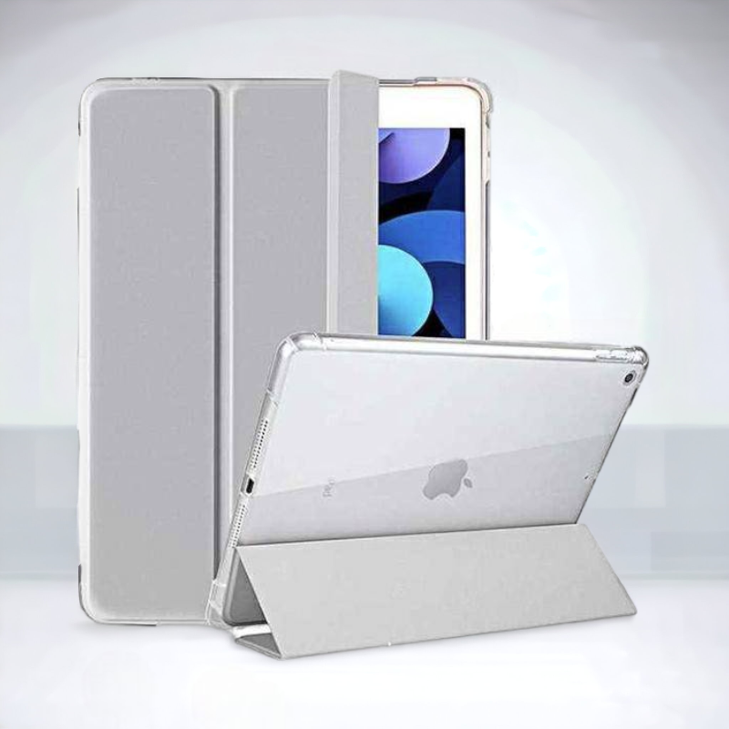 Preklopna torbica "Clear" za tablični računalnik Apple iPad 10.2'' 2020 – Mercury – Siva / TPU silikon + mikrovlakna