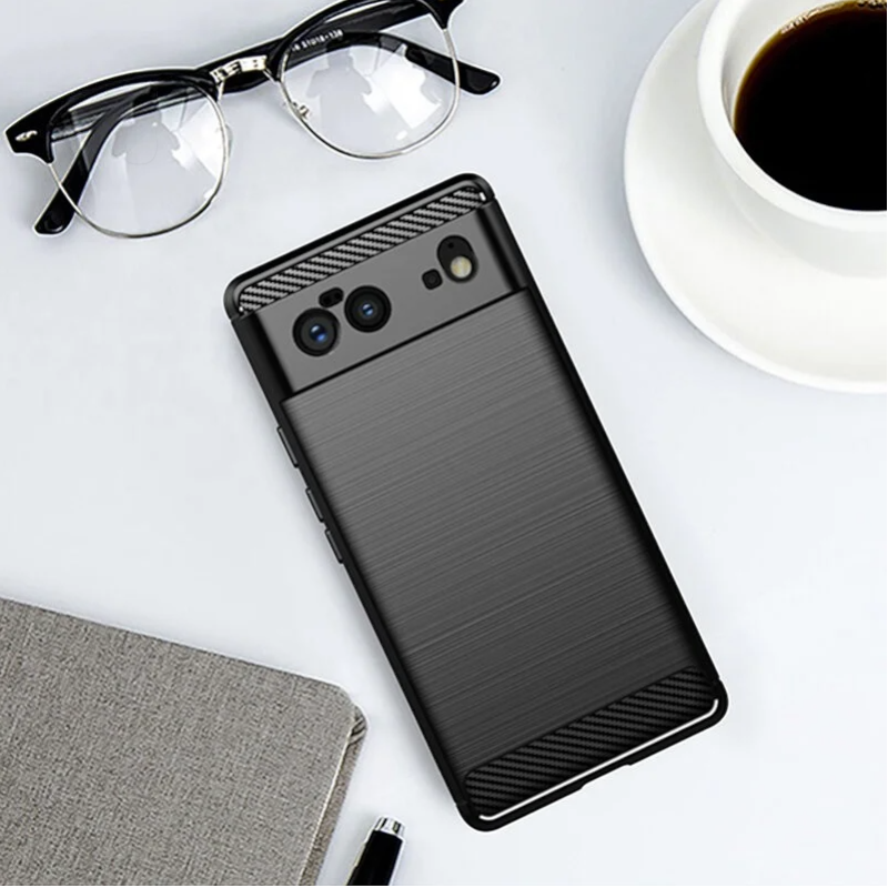 Silikonski ovitek "carbon" za Google Pixel 6 - Črna – Techsuit – Črna / TPU silikon