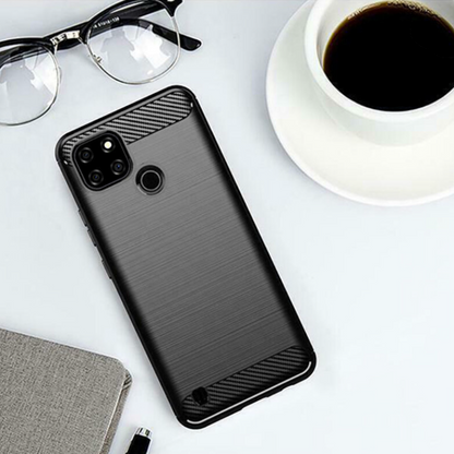 Silikonski ovitek "carbon" za Realme C21 - Črna – Techsuit – Črna / TPU silikon