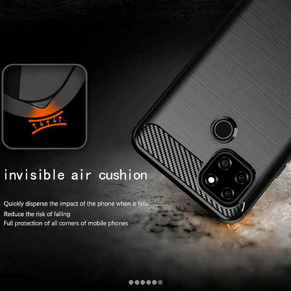 Silikonski ovitek "carbon" za Realme C21 - Črna – Techsuit