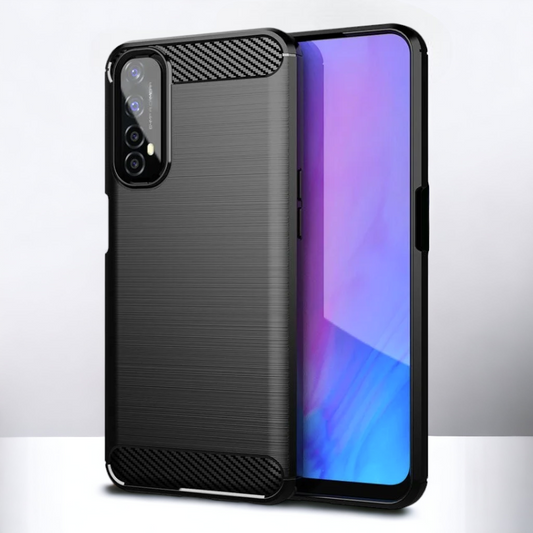 Silikonski ovitek "carbon" za Realme 7 4G - Črna – Techsuit – Črna / TPU silikon
