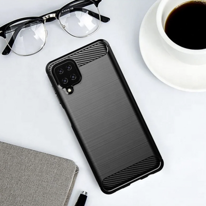 Silikonski ovitek "carbon" za Samsung Galaxy A12 Nacho - Črna – Techsuit – Črna / TPU silikon
