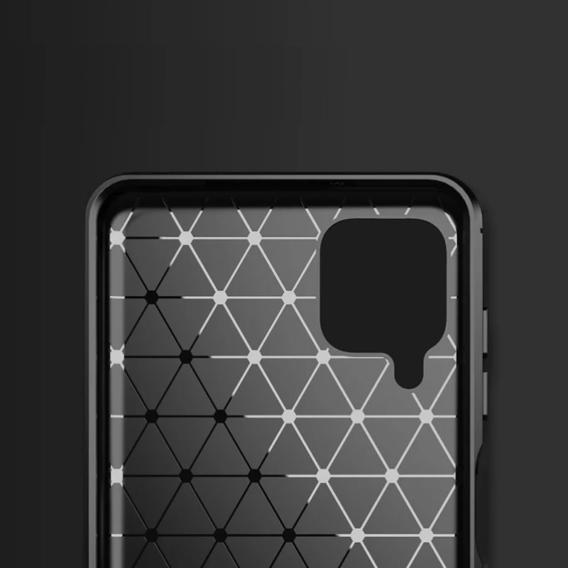Silikonski ovitek "carbon" za Samsung Galaxy A12 Nacho - Črna – Techsuit