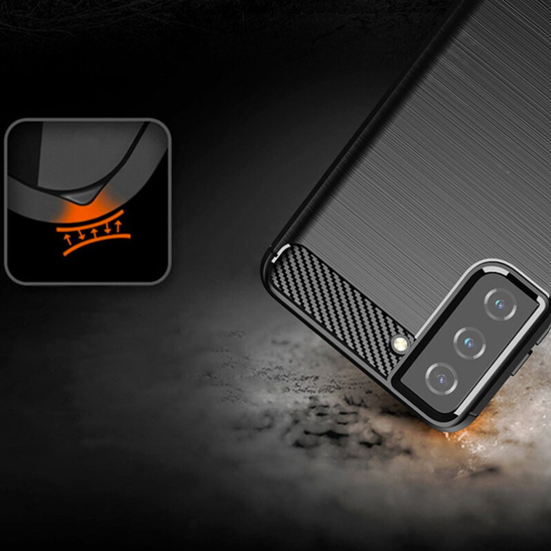 Silikonski ovitek "carbon" za Samsung Galaxy S21 - Črna – Techsuit
