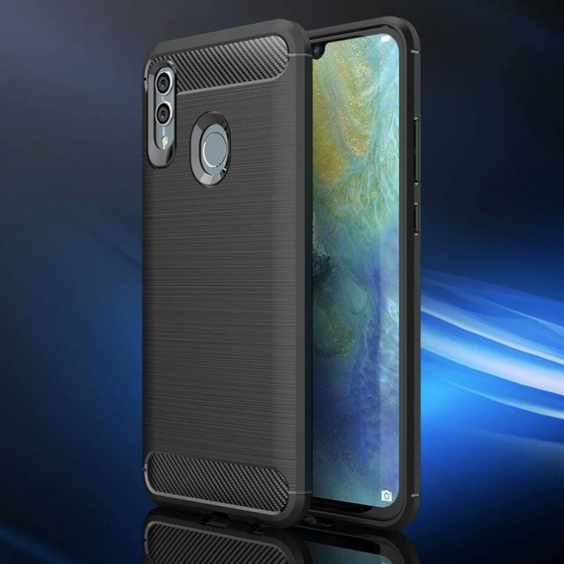 Silikonski ovitek "carbon" za Honor 10 Lite - Črna – Techsuit – Črna / TPU silikon