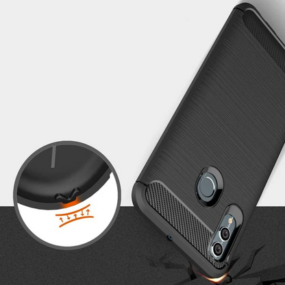 Silikonski ovitek "carbon" za Honor 10 Lite - Črna – Techsuit
