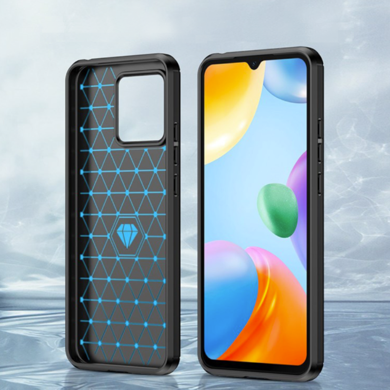Silikonski ovitek "carbon" za Xiaomi Redmi 10C - Črna – Techsuit