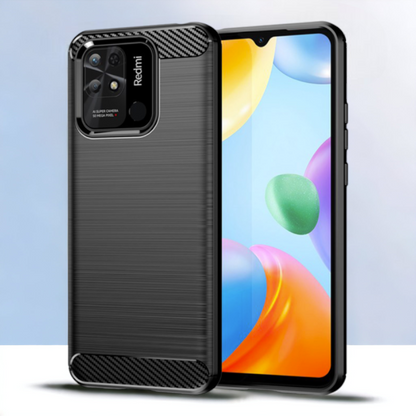 Silikonski ovitek "carbon" za Xiaomi Redmi 10C - Črna – Techsuit – Črna / TPU silikon