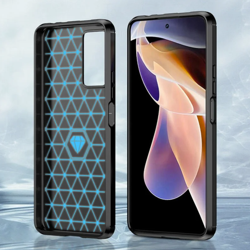 Silikonski ovitek "carbon" za Xiaomi Redmi Note 11 Pro Plus 5G - Črna – Techsuit