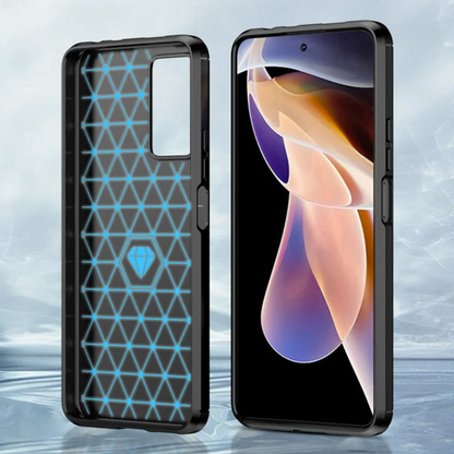 Silikonski ovitek "carbon" za Xiaomi Redmi Note 10 4G - Črna – Techsuit
