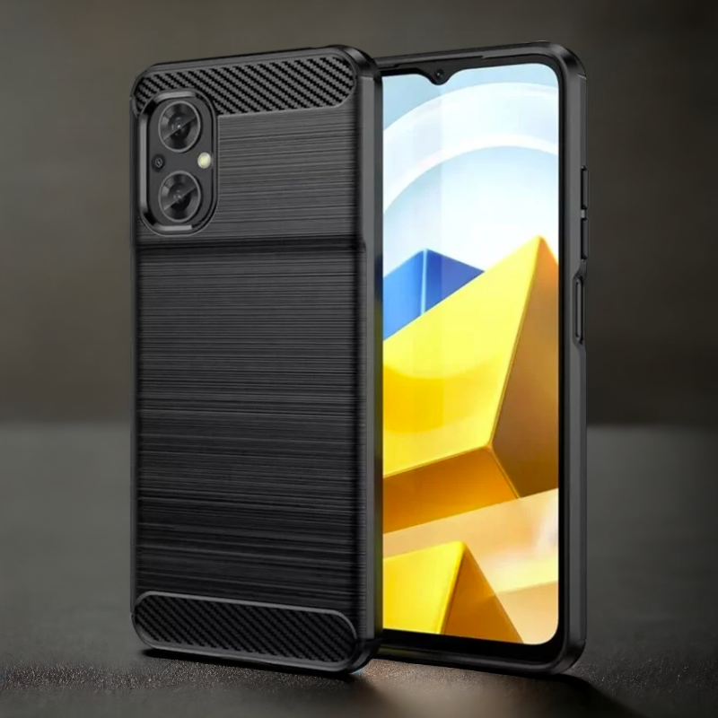 Silikonski ovitek "carbon" za Xiaomi Poco M5 - Črna – Techsuit – Črna / TPU silikon