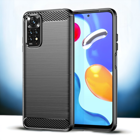 Silikonski ovitek "carbon" za Xiaomi Redmi Note 11s - Črna – Techsuit – Črna / TPU silikon