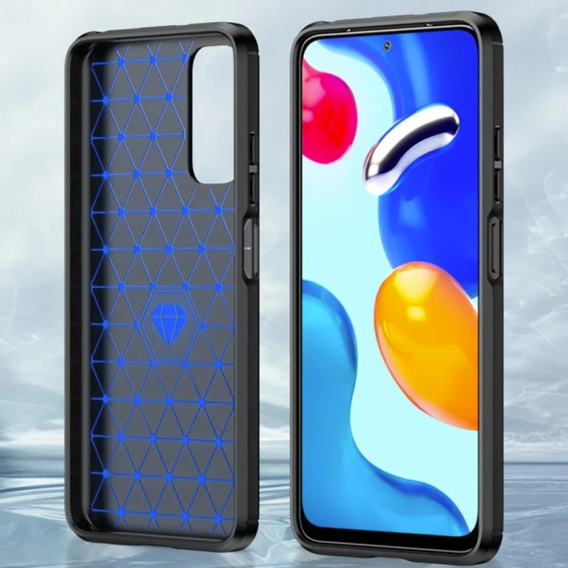 Silikonski ovitek "carbon" za Xiaomi Redmi Note 11s - Črna – Techsuit