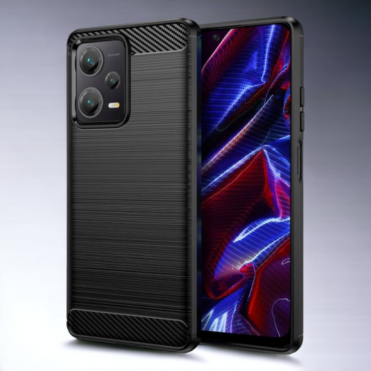 Silikonski ovitek "carbon" za Xiaomi Redmi Note 12 5G - Črna – Techsuit – Črna / TPU silikon