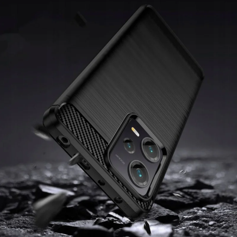 Silikonski ovitek "carbon" za Xiaomi Redmi Note 12 5G - Črna – Techsuit