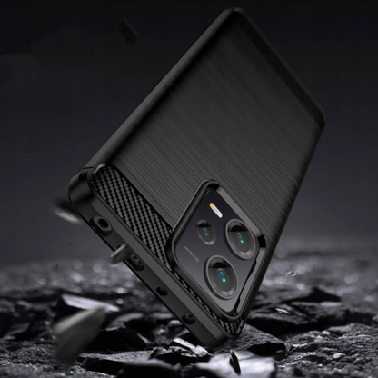 Silikonski ovitek "carbon" za Xiaomi Redmi Note 12 5G - Črna – Techsuit