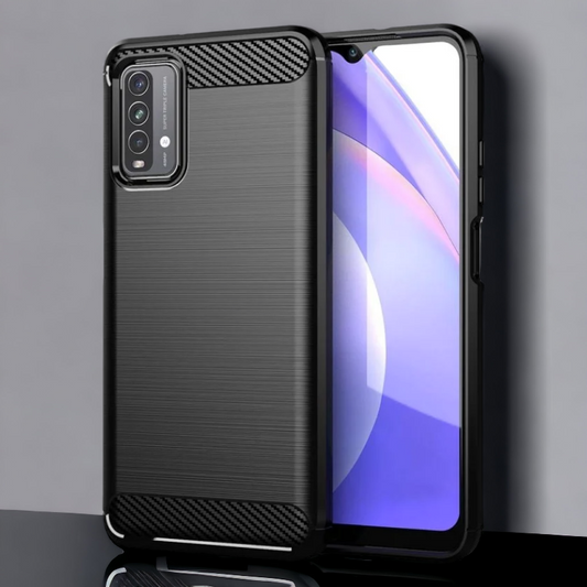 Silikonski ovitek "carbon" za Xiaomi Redmi 9T - Črna – Techsuit – Črna / TPU silikon