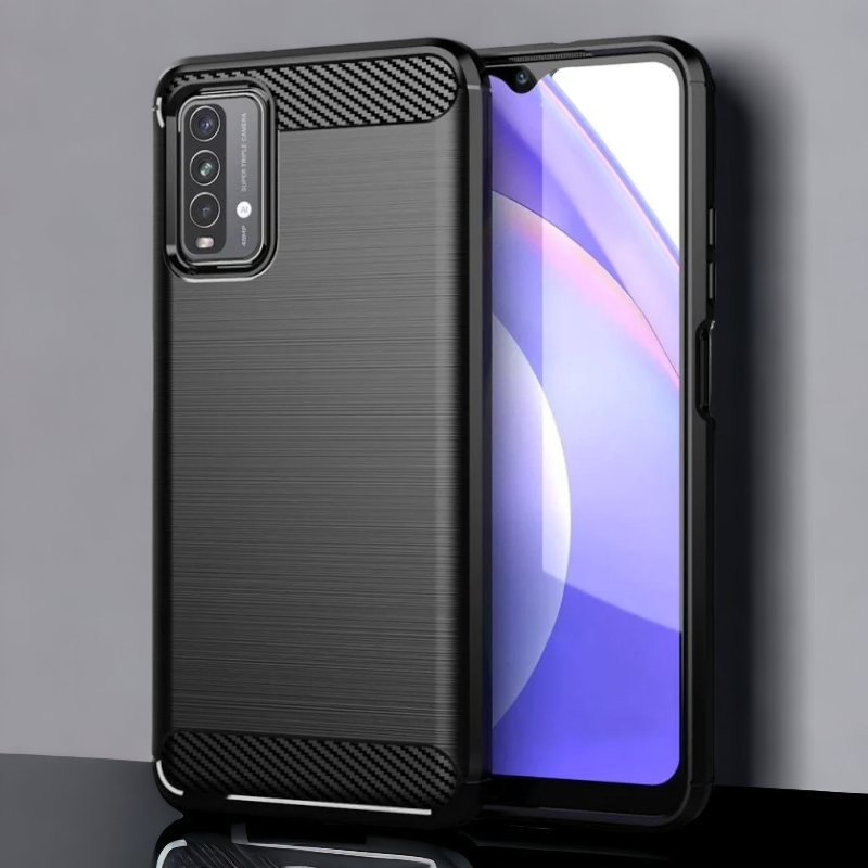 Silikonski ovitek "carbon" za Xiaomi Redmi 9 Power - Črna – Techsuit – Črna / TPU silikon