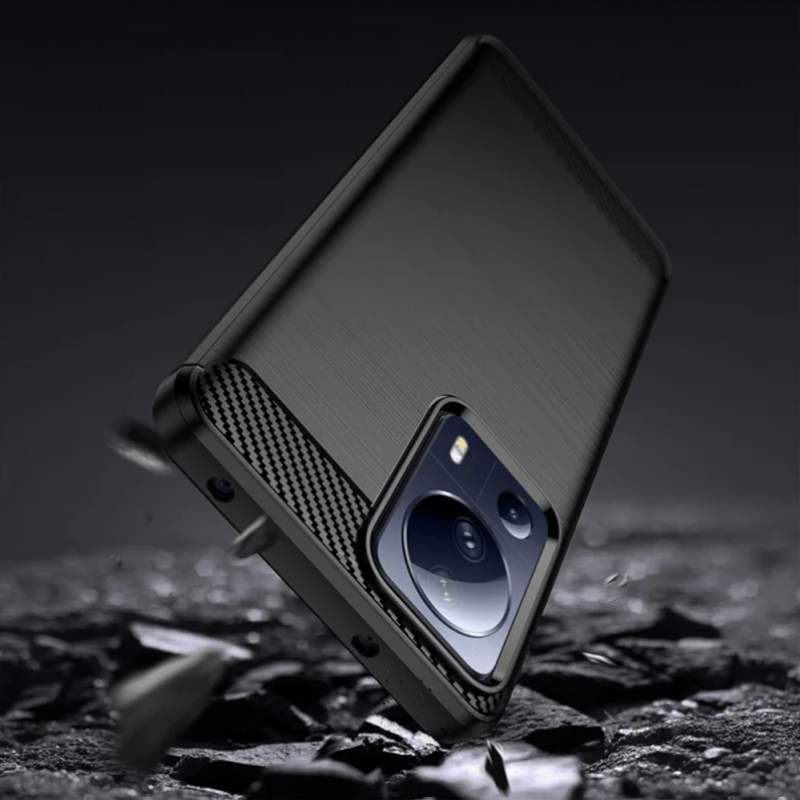 Silikonski ovitek "carbon" za Xiaomi Mi 13 Lite - Črna – Techsuit