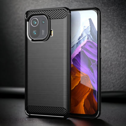 Silikonski ovitek "carbon" za Xiaomi Mi 11 Pro - Črna – Techsuit – Črna / TPU silikon