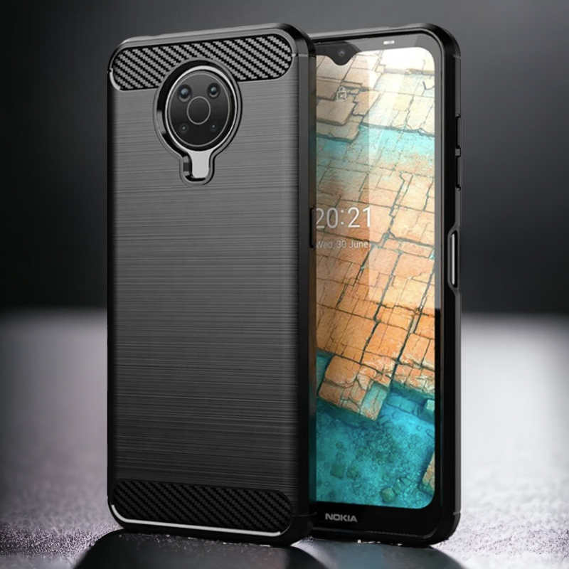 Silikonski ovitek "carbon" za Nokia G20 - Črna – Techsuit – Črna / TPU silikon